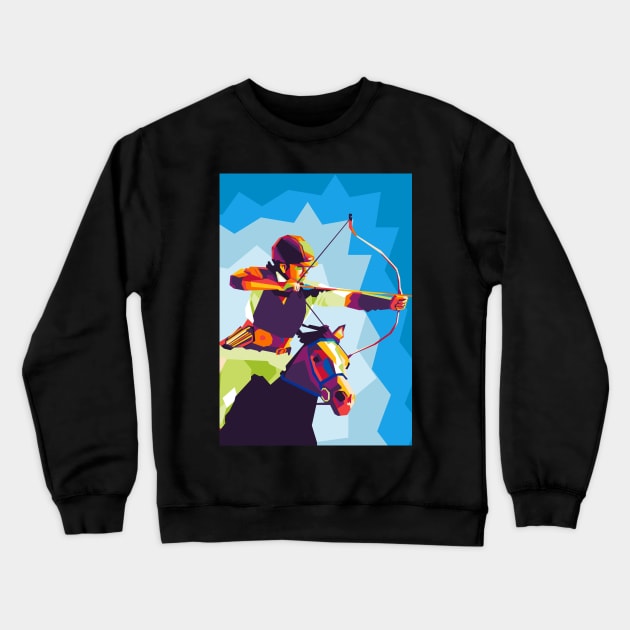 horseback archery Crewneck Sweatshirt by cool pop art house